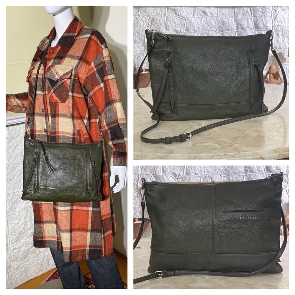 Sanctuary Green Leather Shoulder Bag